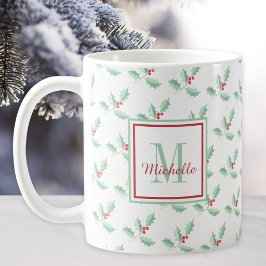 Mit Monogramm Holly Holiday Kaffee Tasse