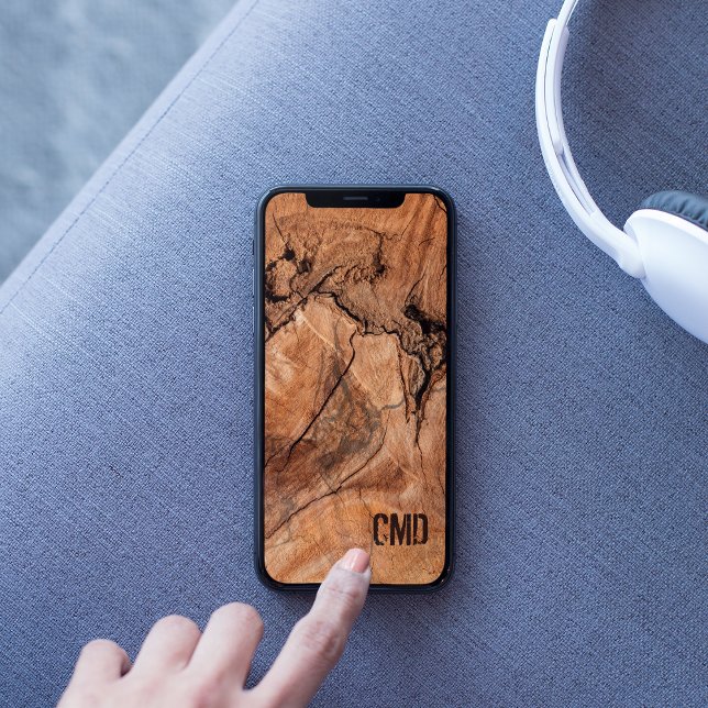 Mit Monogramm Holzknoten Case-Mate iPhone Hülle (Von Creator hochgeladen)