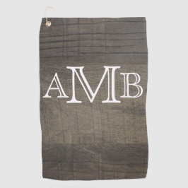 Mit Monogramm Holzlook Golfhandtuch