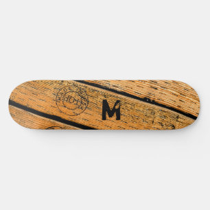 Mit Monogramm Holzplanen gestempelt w "Made in USA Skateboard