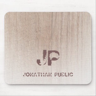 Mit Monogramm Holzschau-Vorlage Mousepad