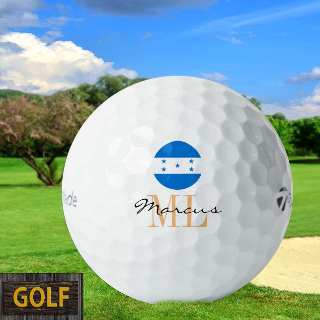 Mit Monogramm Honduras-Flagge und Honduras-Golfbäl Golfball (Von Creator hochgeladen)
