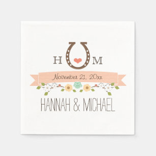 Mit Monogramm Horseshoe Serviette