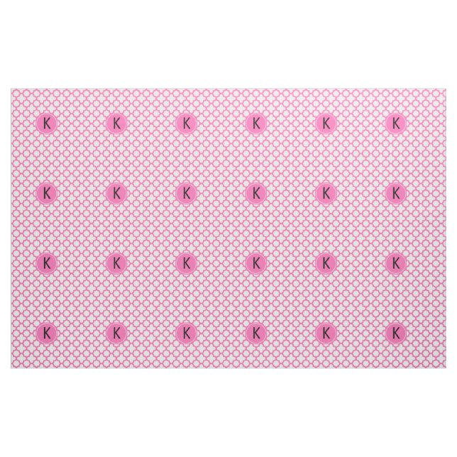 Mit Monogramm Hot-Pink-Quatrefolienmuster Stoff (Yard (91,4 cm))