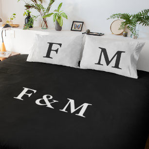 Mit Monogramm Hotel Chic Reversible Black & White Dekokissen