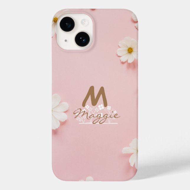 Mit Monogramm hübsche Blume niedliche Fotografie p Case-Mate iPhone Hülle (Rückseite)