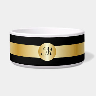 Mit Monogramm Hundekugel aus Schwarz und Gold Napf
