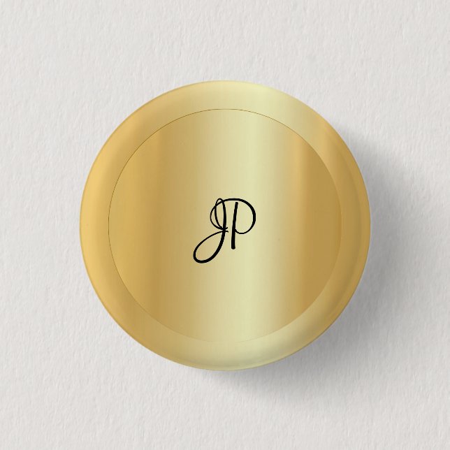Mit Monogramm Imitate Gold Elegante Hinzufügen von Button (Vorderseite)