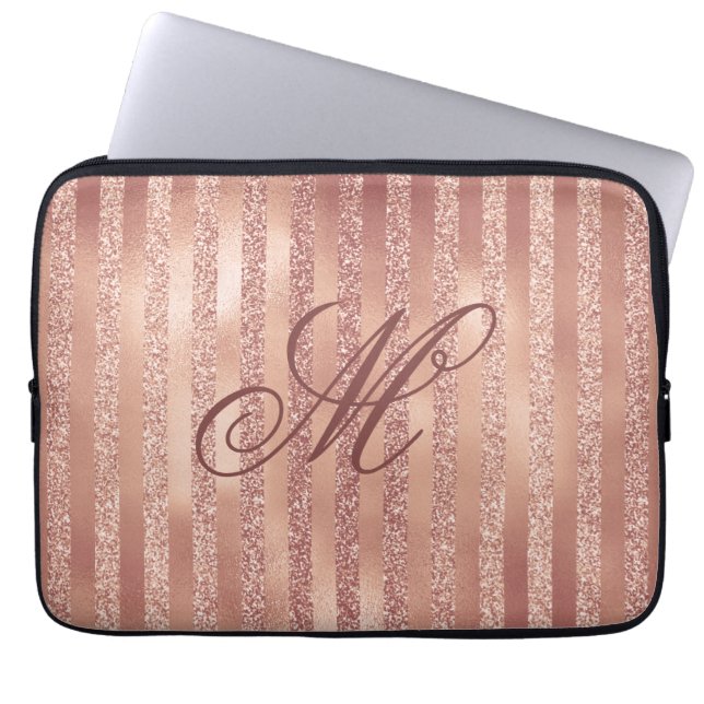 Mit Monogramm Imitate Rose Gold Notebook-Sieb 13 Z Laptopschutzhülle (Vorderseite)