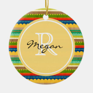 Mit Monogramm Indianerblanket Keramik Ornament