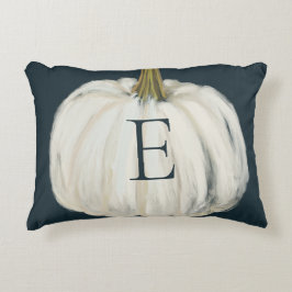 Mit Monogramm Indio und White Fall Pumpkin Dekokissen