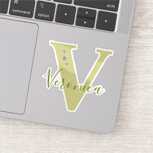 Mit Monogramm Individuelle Name Elegante Imitats Aufkleber