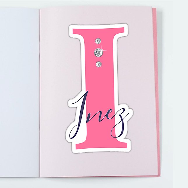 Mit Monogramm Individuelle Name Elegante Imitats Aufkleber (Von Creator hochgeladen)