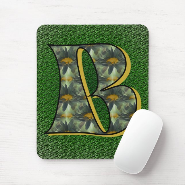 Mit Monogramm Initial B Daisies Mousepad (Mit Mouse)