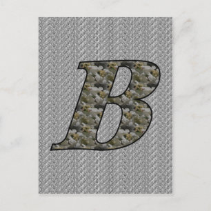 Mit Monogramm Initial B Hydrangea florale Postkart Postkarte