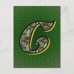 Mit Monogramm Initial C Black Daisies Postkarte