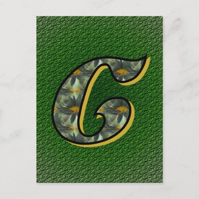 Mit Monogramm Initial C Black Daisies Postkarte (Vorderseite)