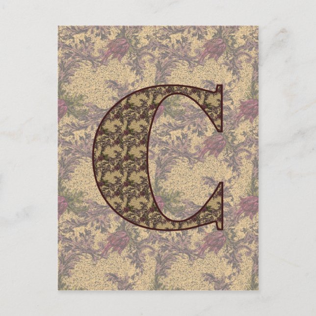 Mit Monogramm Initial C Elegante Florenz Postkarte (Vorderseite)