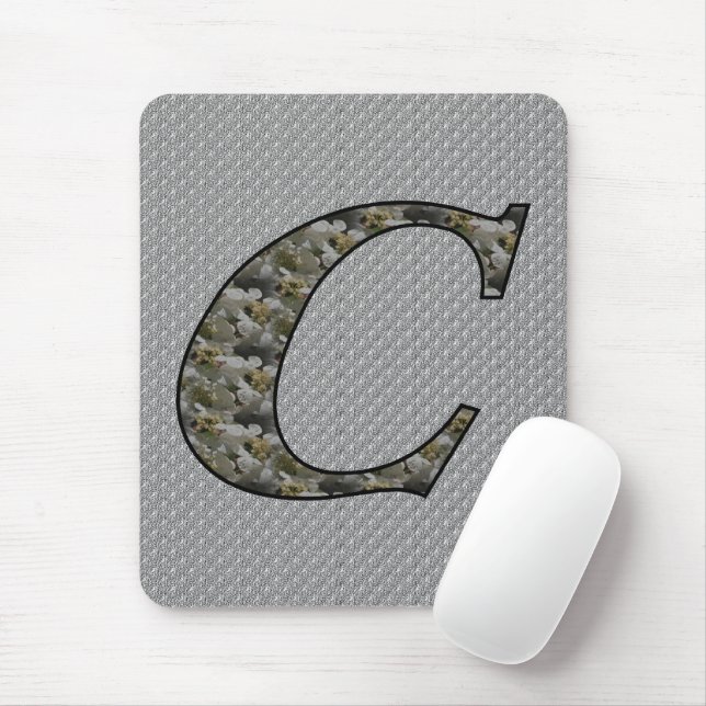 Mit Monogramm Initial C Hydrangea Floral Mousepad (Mit Mouse)