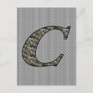 Mit Monogramm Initial C Hydrangea florale Postkart Postkarte