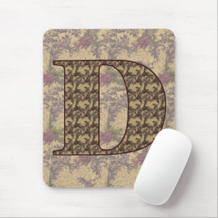 Mit Monogramm Initial D Elegante Blumenmousepad Mousepad