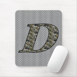 Mit Monogramm Initial D Hydrangea Floral Mousepad