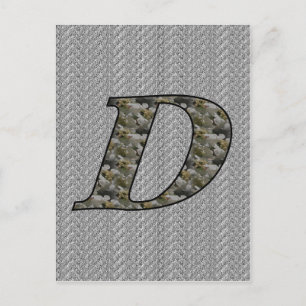 Mit Monogramm Initial D Hydrangea florale Postkart Postkarte