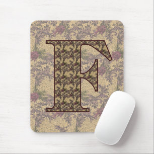 Mit Monogramm Initial F Elegante Blumenmousepad Mousepad