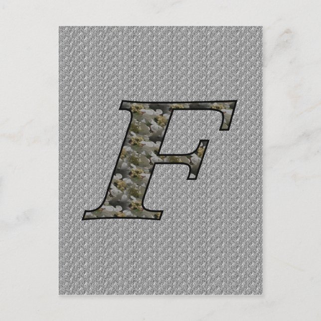 Mit Monogramm Initial F Hydrangea Floral Postkarte (Vorderseite)