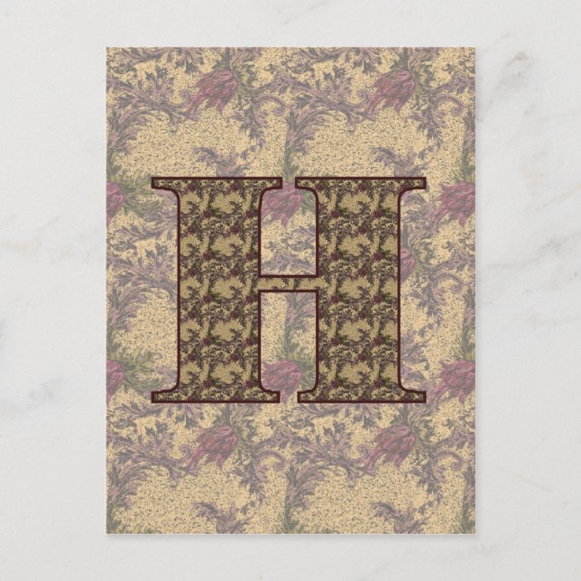 Mit Monogramm Initial-H Elegante Florenz Postkarte (Vorderseite)