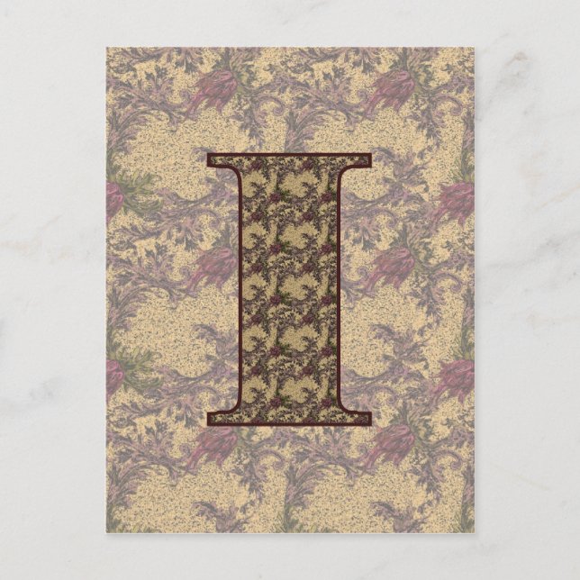 Mit Monogramm Initial-I Elegante Florenz Postkarte (Vorderseite)