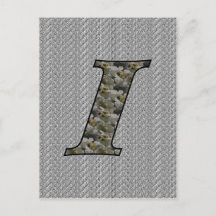 Mit Monogramm Initial I Hydrangea florale Postkart Postkarte
