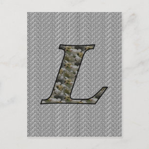 Mit Monogramm Initial L Hydrangea florale Postkart Postkarte