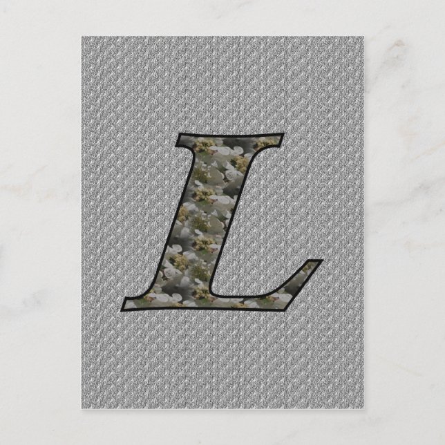 Mit Monogramm Initial L Hydrangea florale Postkart Postkarte (Vorderseite)