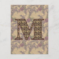 Mit Monogramm Initial M Elegante Florenz Postkarte