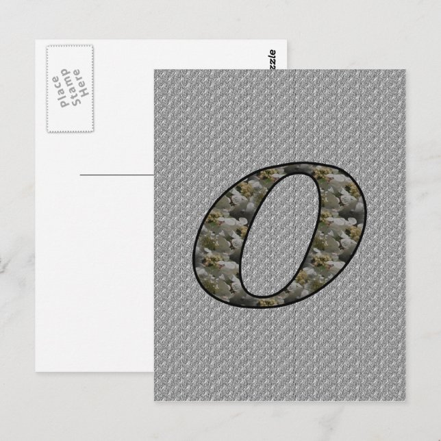 Mit Monogramm Initial O Hydrangea Floral Postkarte (Vorne/Hinten)