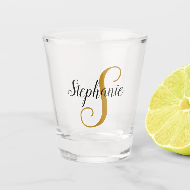 Mit Monogramm Initial- und Namensgebung Einfach Mi Schnapsglas (Vorderseite)