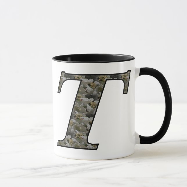 Mit Monogramm initiale T Hydrangea Tasse (Rechts)