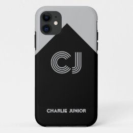 Mit Monogramm Initialen Minimalistisch grau und sc Case-Mate iPhone Hülle