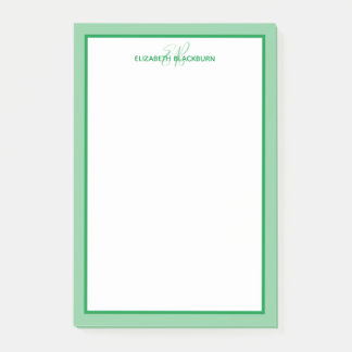 Mit Monogramm Initialen mit personalisiertem Namen Post-it Klebezettel