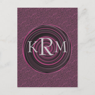 mit Monogramm Initialen Plum Wirbel Postkarte