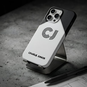 Mit Monogramm Initialen Schwarzweiß-Retro Case-Mate iPhone Hülle