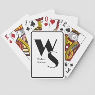 Mit Monogramm Initialen und Name Black & White Dec Spielkarten