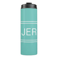 Mit Monogramm Initials Light Aquamarin Travel Trin