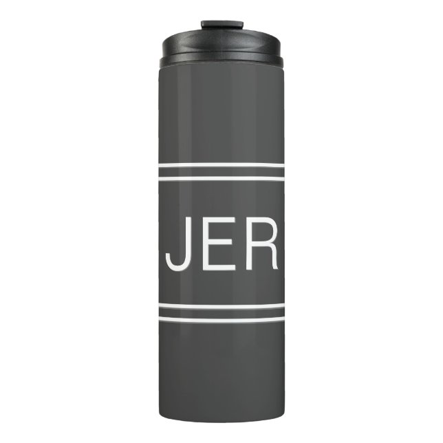 Mit Monogramm Initials Stilvolle Travel Trinkbehäl Thermosbecher (Vorderseite)