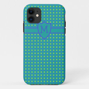 Mit Monogramm iPhone 5s Case Green: Polka Dot