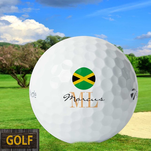Mit Monogramm jamaikanische Flagge und Jamaika Gol Golfball (Von Creator hochgeladen)
