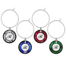 Mit Monogramm Juwel-Diamant-karminroter