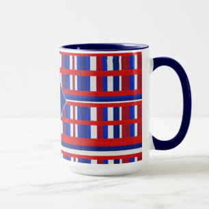 Mit Monogramm Karierte Patriot Red White & Blue Tasse
