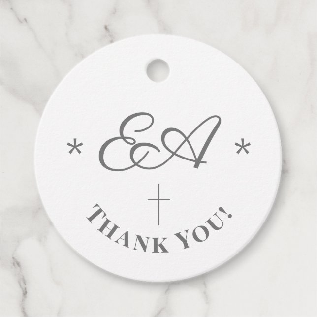 Mit Monogramm katholische Hochzeit Geschenkanhänger (Vorderseite)
